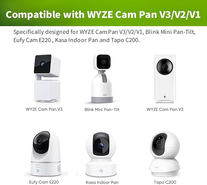 Wall Mount for WYZE Cam Pan V3, Outdoor Corner Mount Kit with Weatherproof Cover, Durable Housing for Outside Use – Black (Camera Not Included)