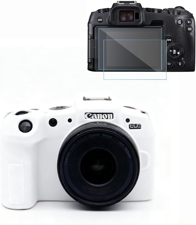 Frevyve Case for Canon EOS RP Body Camera, Skin, Anti-Scratch, Lightweight Sleeve, Soft Silicone Rubber Protective Case Cover for EOS RP Mirrorless Digital Camera Accessories (White)
