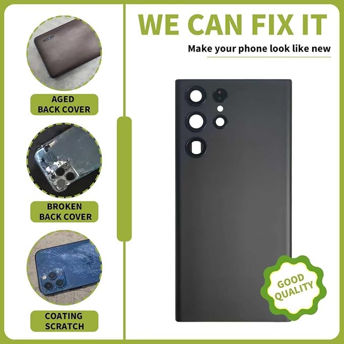 for Samsung Galaxy S21 Ultra 5G Battery Back Cover（Black）+Glue