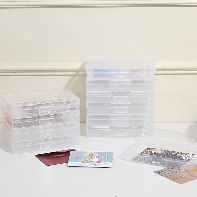 novelinks Transparent 4" x 6" Photo Storage Boxes - Photo Organizer Cases Photo Keeper Picture Storage Containers Box for Photos - 24 PACK (Clear)