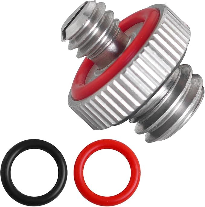 2PCS 1/4 Male to 3/8 Male Threaded Tripod Screw Adapter Conversion Screw with Rubber Grip and Groove Stainless Steel Silver for DSLR Monopods