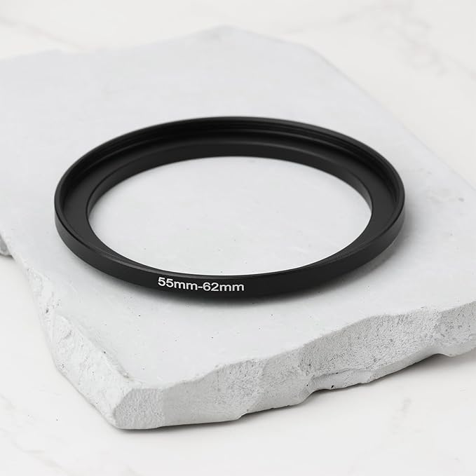 The Lord of the Tools 2Pcs Camera Filter Ring Adapter 55mm-62mm Aluminum Step-Up Ring Adapter for DSLR Lenses and ND UV CPL IR Filters