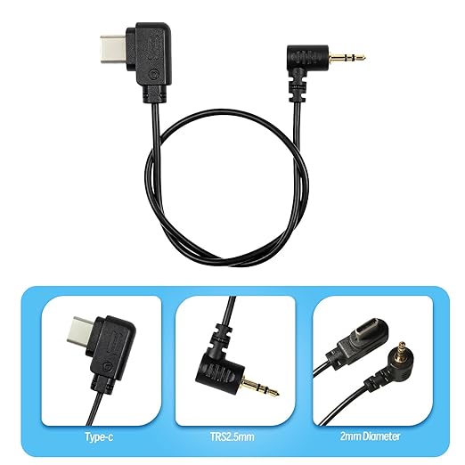 Camera Shutter Release Cable USB-C to TRS2.5mm for DJI Ronin-SC/RS2/RSC2/RS3/RS3 Pro/PS3 Mini/RS4/RS4 Pro Stabilizer,for EOS 80D 70D 60D for Fuji X-H2S XT2 XT3 Camera RSS Upwards Control Cable 39CM