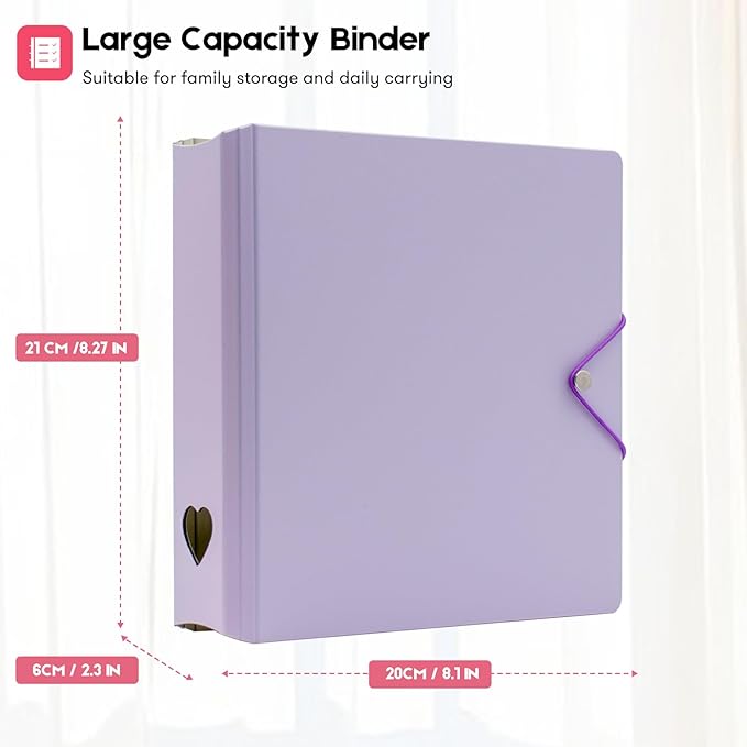 200 Pockets Photo Album for Fujifilm Instax Mini 11 12 9 8+ 8 7+ LiPlay Film, Photocard Binder for Polaroid SnapTouch PIC-300 Z2300 Photo Printer, 2x3 Photo Book for Kpop Card (Purple)