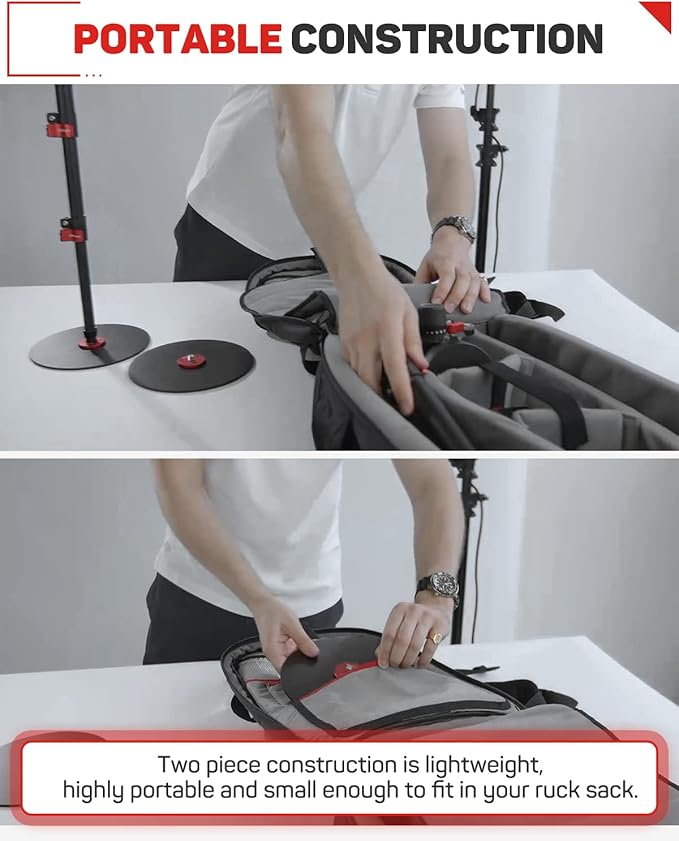 IFOOTAGE Round Base Monopod A300, 60" Camera Tripod Monopod Aluminum Studio Camera Stand with 1/4'' & 3/8'' Screw/Light Adapter for Camera, Tripod Head, RingLight, Streaming, Interview, Payload 22lb