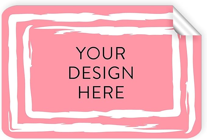 100 Custom Vinyl Stickers - Upload Your own Image, Text, Design, Logo - Personalized Logo Labels for Handmade, Packaging, Bottle, Jars, Candle, Brand Stickers (Pink, 5x3)