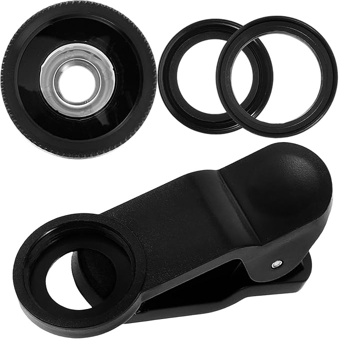 NOLITOY Universal Phone Camera Lens Kit with Clip – 3-in-1 Wide Angle, Macro, and Fisheye Lenses for Mobile Phones, Black, Portable Photo and Video Accessories for Smartphone Photography