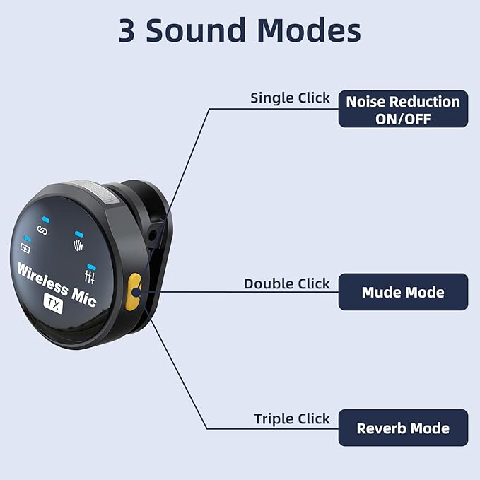 Wireless Lavalier Microphone for iPhone 17 16 15 Android, Noise Canceling USB C Lapel Microphones Clip on Mic with Charging Case for Video Recording Vlogging TikTok