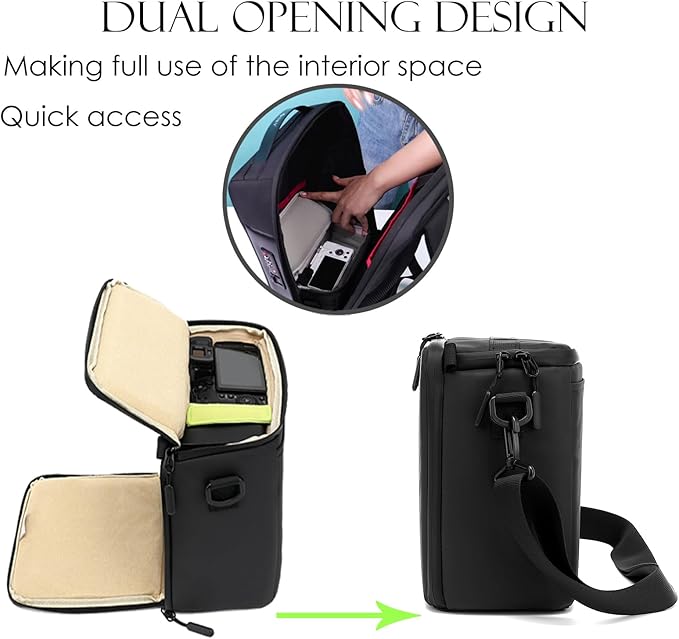 svatin Mini SLR Camera Insert Bag,Shockproof &Pressure-proof Dual Opening Camera Lens Cube Case Bag,Digital DSLR Mirrorless Cameras Accessories Storage Pouch Compatible for Canon,Sony,Fuji (XXS Gray)