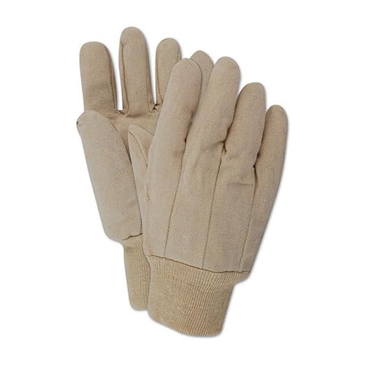 MAGID MultiMaster Straight Thumb Canvas Chore Gloves, 12 pack, Cotton Canvas, Size XL, Natural, T1031-DS