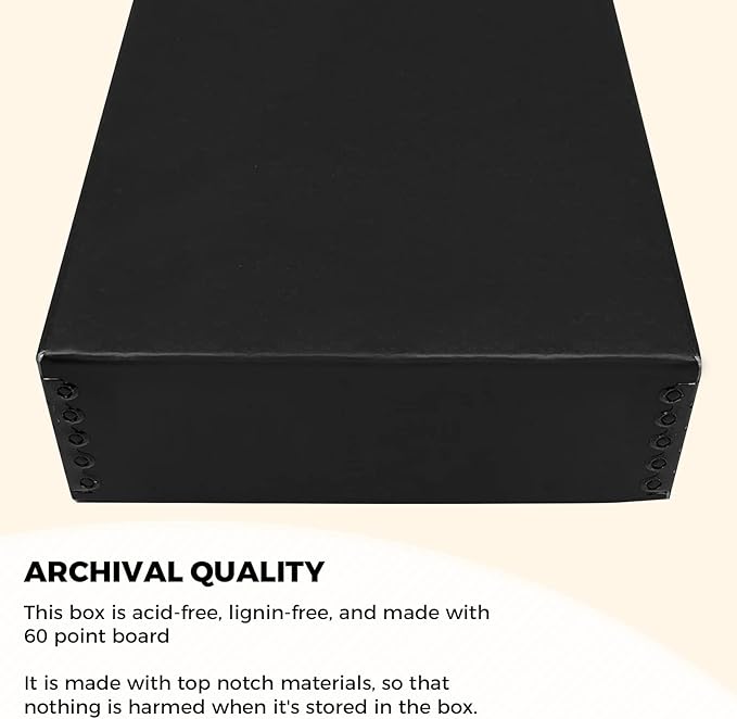 Golden State Art, Acid-Free Archival 8x10 Inches Metal Edge Drop Front Museum Photo Storage Box, Preserve Documents, Prints, Pictures, Photographs, Arts And Crafts, Black