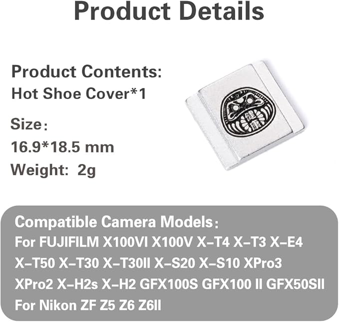 Camera hot Shoe Cover for Nikon z9 z8 z7 z50 z30 zf d3500 d810 for Fuji X100VI X100V X-M5 X-E5 X-T30 (Health)
