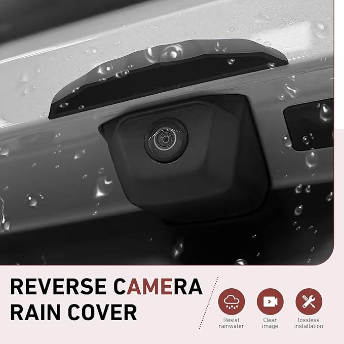 Car Rear View Backup Camera Cover, Soft Silicone Anti-Rain Car Backup Camera Rain Shield, Waterproof Auto Back Up Cameras Rain Cover with Wider Design, Universal for Most Cars(Black)