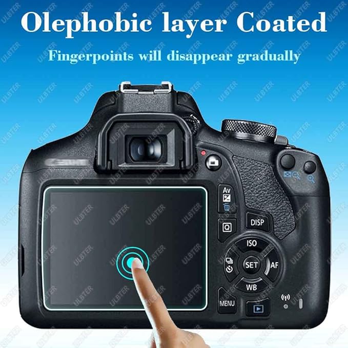 ULBTER Screen Protector for Canon EOS Rebel T7 T6 T5 2000D Camera & Hot Shoe Cover, [2+3Pack] 0.3mm 9H Hardness Tempered Glass Flim Anti-Scrach Anti-Fingerprint Anti-Bubble