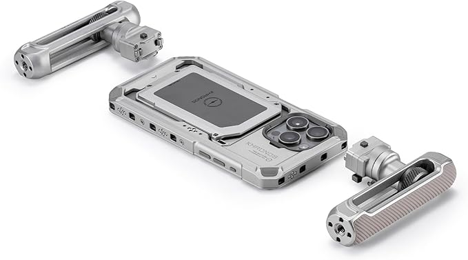 Tilta Khronos Lightweight Kit Compatible with iPhone 15 Pro Max - Titanium White | Includes Phone Case and Adjustable Handles