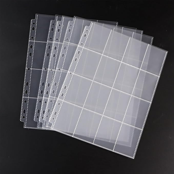 50 Pack Protective Photo Slide Pages Holds 800 2x2-2.7x2 Inch 11 Holes Pocket Photo Sheets for 3/4 Ring Binder Card Clear Album Refill PagesPhotos Clear Archival Slide Storage Album Refill Preservers