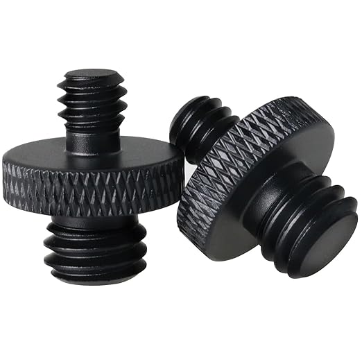 2Pcs 3/8 inch Male to 1/4 inch Male Threaded Tripod Screw Adapter Double Sides Standard Mounting Thread Converter for Camera Mount