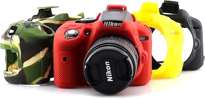 Professional Secure Silicone Camera Case Cover Housing Body Skin for Nikon D5300 Digital SLR Camera (Red)