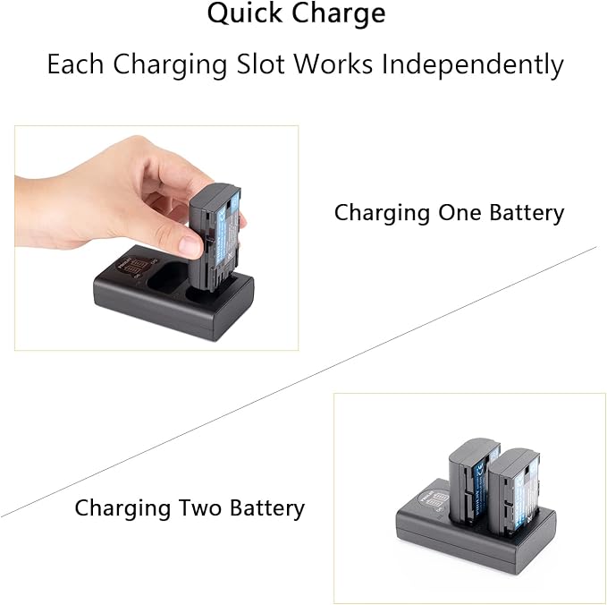LP-E6NH LP-E6N LP-E6 Battery Charger LED Display Camera Battery Charger Compatible with Canon LC-E6 LC-E6E Charger Compatible with Canon R7 R6 R5 R 5D-IV/III/II 5DS 6D 6D-II 7D 7D-II 90D 80D 70D 60Da