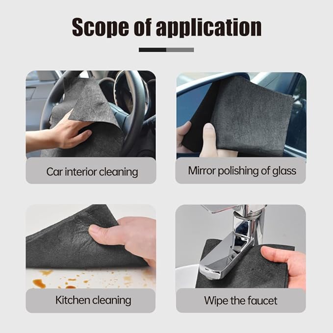 2026 New Thickened Magic Cleaning Cloth,Upgrade Reuseable Streak Free Microfiber Cloth Magic Fiber Microfiber Cleaning Cloth,Multipurpose Miracle Rags for Kitchen,Window,Glass, Cars (5Pcs, 16x12 in)