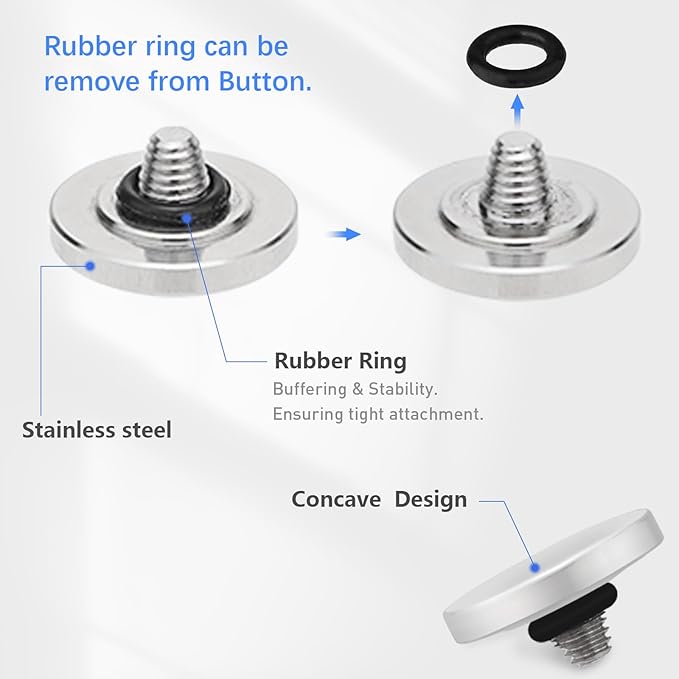 Haoge 12mm Metal Shutter Release Button for Fujifilm XT5 X-Pro3 XT50 GFX100RF XE5 Nikon Zf DF and Leica Q3 43 M10 M-11 Concave Surface Silver,New Version: Diameter 12mm