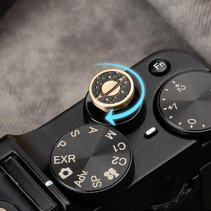 DBZZ Camera Metal Shutter Button Cute for Nikon z30/z50/d810/d610 for Fujifilm X-T4 X-T30 X-T200 X-Pro3 X-Pro2 X-E4 X-A7 X-A5 (Brass Universe Button)