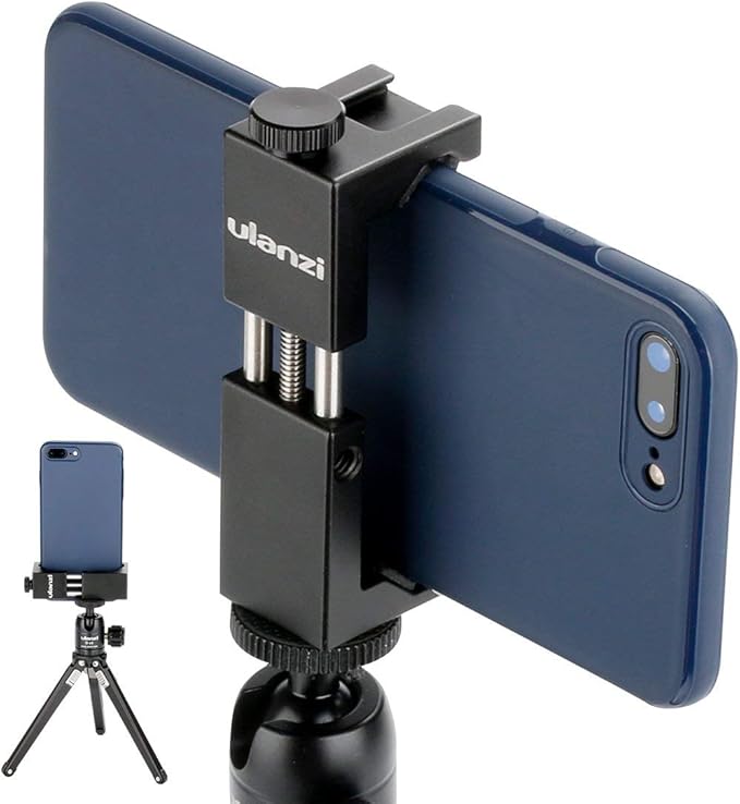 Ulanzi ST-02S Aluminum Phone Tripod Mount w Cold Shoe Mount + ULANZI Smartphone Video Rig with Handles