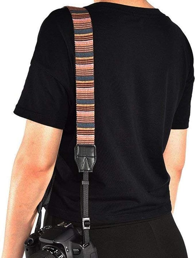 WANBY Camera Strap Canvas Multicolor Neck Shoulder Camera Strap with Quick Release Buckles for DSLR SLR