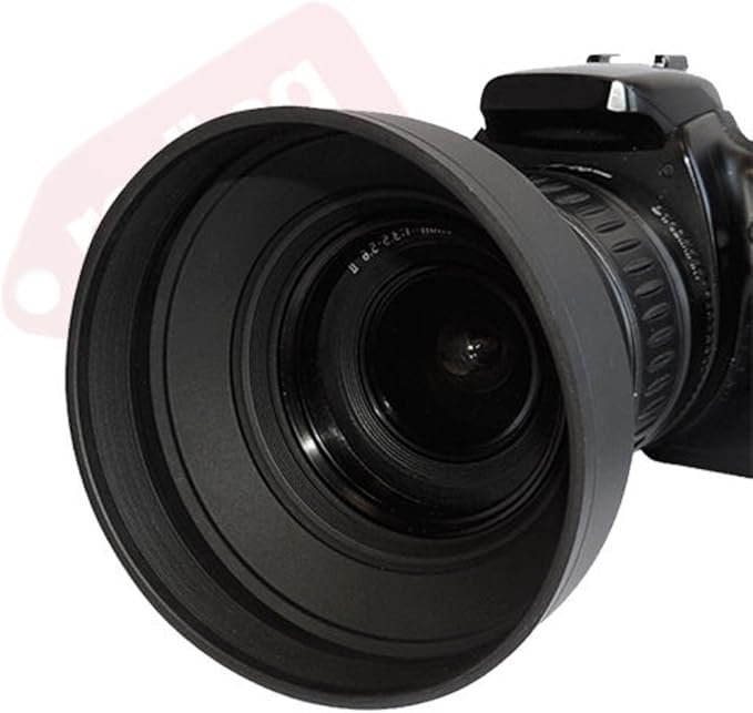 58mm Soft Rubber Lens Hood for Canon Rebel T5, T6, T7i, T8i, EOS 80D, 90D, 77D, SL3 Cameras with EF-S 18-55mm STM Lens