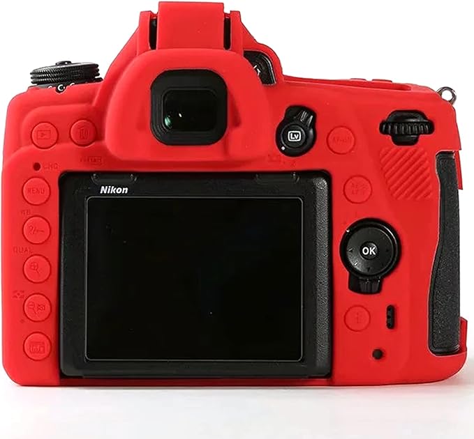 Professional Secure Silicone Camera Case Cover Housing Body Skin for Nikon D780 FX-Format Digital SLR Camera (Red)