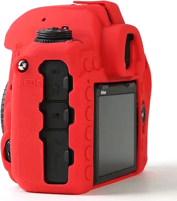 Professional Secure Silicone Camera Case Cover Housing Body Skin for Nikon D780 FX-Format Digital SLR Camera (Red)