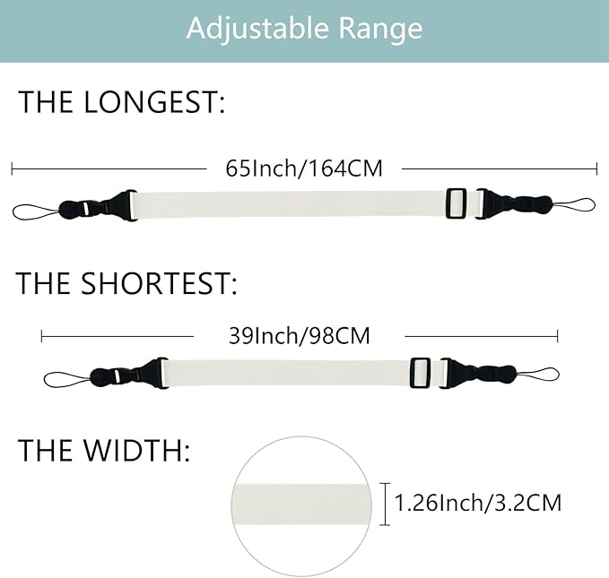 Adjustable Shoulder Strap:Comfortable iPad Strap Nylon Neck Lanyard for iPad/Samsung Tablet Case,Camera Binocular Crossbody Laptop Luggage Bag(White)