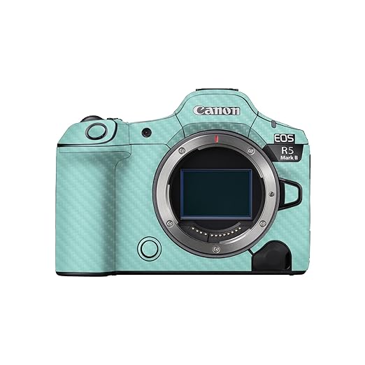 Carbon Fiber Camera Skin Compatible with Canon EOS R5 Mark II (2023) - Solid Seafoam - Premium 3M Vinyl Protective Wrap Decal Cover - Easy to Apply | Crafted in The USA by MightySkins