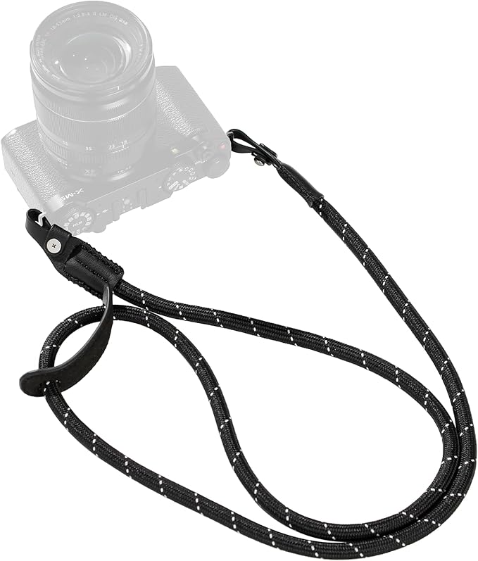 SMALLRIG Rope Camera Neck Shoulder Strap, Adjustable Braided Shoulder Strap with O-Ring and Leather Pad