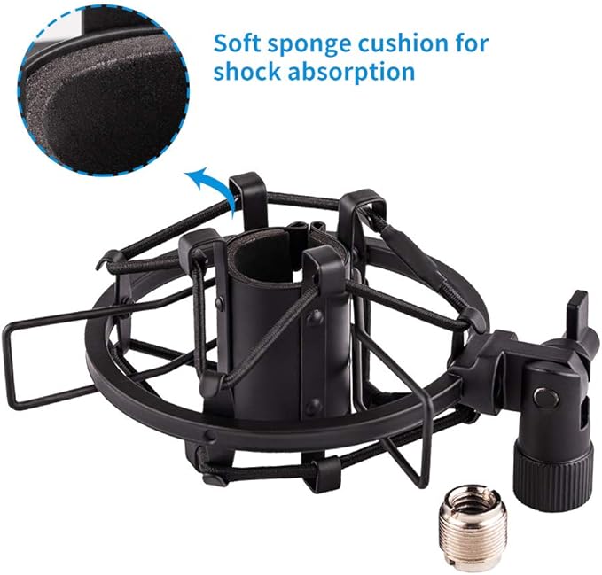 Microphone Shock Mount Holder Clip Mic Anti-Vibration for 22mm-26mm Diameter Dynamic Mic Like Shure SM58 58S SM57 PAG48 Sennheiser E835 E845 AKG D5S Samson Q7 Q8 Behringer Xm8500