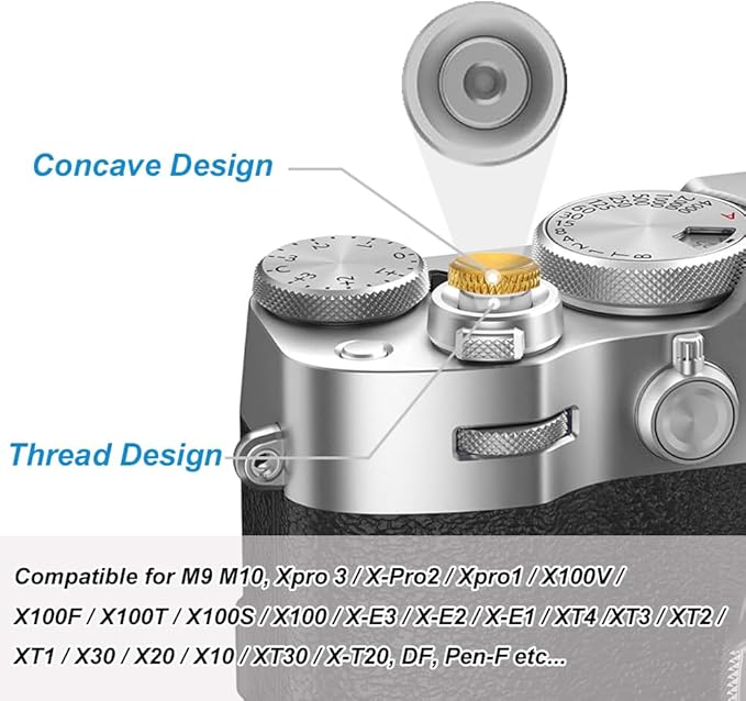 4Pack Camear Soft Shutter Button Metal Brass Knurled Camera Shutter Release Button (Multi-Colors)