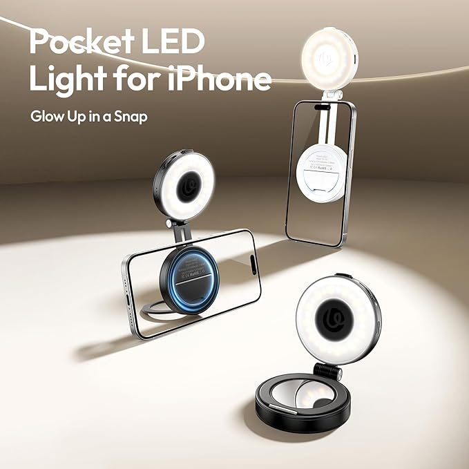 ULANZI LM23 Magnetic Ring Light for iPhone MagSafe — 360° LED Selfie & Vlog Fill Light