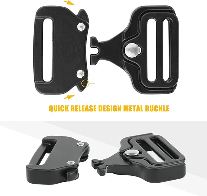 2PCS Small Metal Buckle for 1" Wide Webbing Strap Lightweight Quick Release Zinc Alloy Tactical Belt Buckles