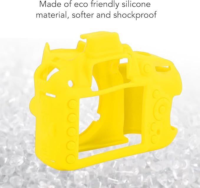 Silicone Camera Case for D3100, Rubber Housing Protective Cover Anti Shock Anti Slip DSLR Skin Cover, Full Body Detachable Cage (Yellow)