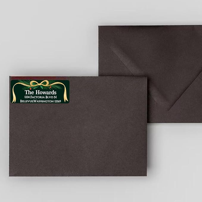 Christmas Return Address Labels Personalized - Custom Return Address Labels,Set of 250-500 Mailing Labels, Self Adhesive Rectangle Labels for Envelopes