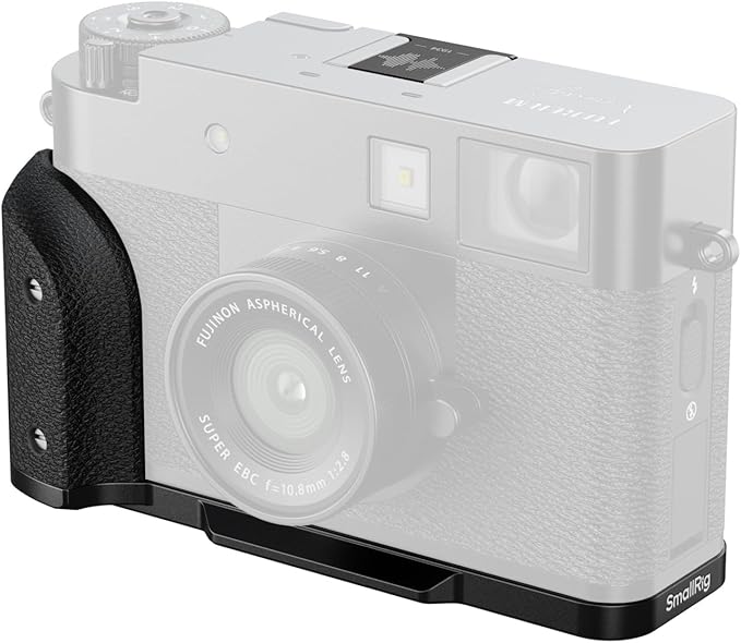 SmallRig X Half L-Shaped Grip for FUJIFILM X Half Camera, Built-in Quick Release Plate for Arca, Lightweight Ergonomic Silicone Handle with Hot Shoe Cover (Black) - 5332