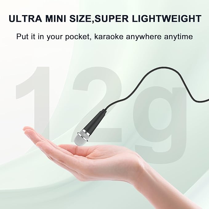 USB C Mini Microphone Karaoke, Portable ASMR Microphone for Android Phone/iPhone 15/Laptop/Mac, Wired Mic for Voice Recording, Singing, Interviews, Vlogs, YouTube, TIK Tok (Black)
