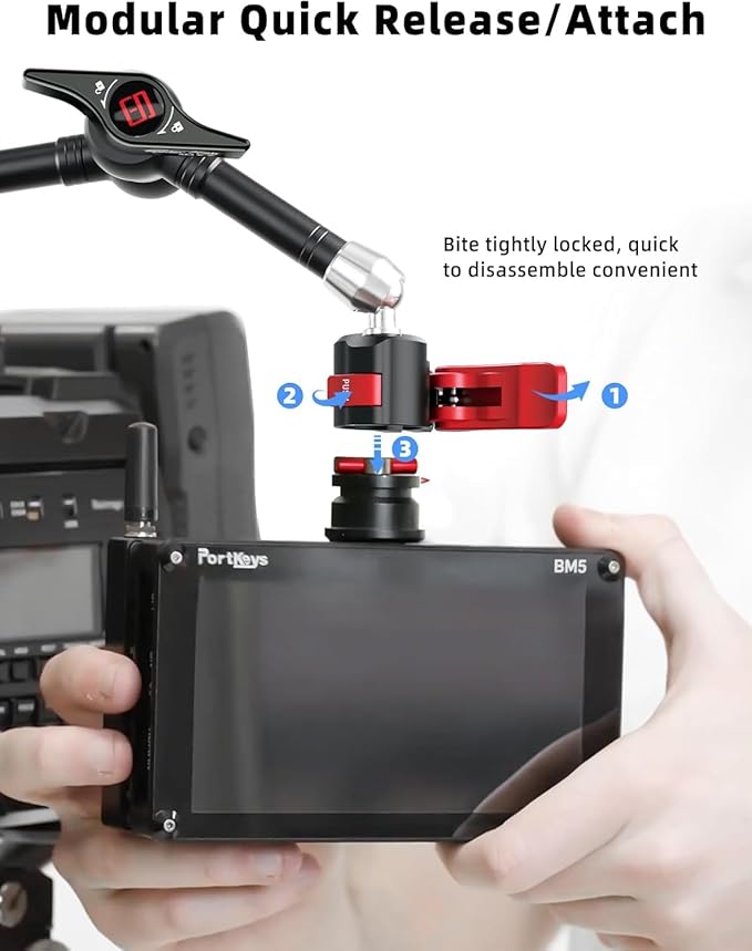 IFOOTAGE 7‘’ Magic Arm Spider Crab MA3-4, Quick Release Camera Arm Projector Mount, Payload 6KG, 1/4" and 3/8" Screw for Cameras/Monitor/Phone/Lights/Projector