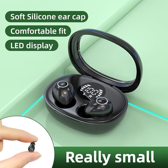 Small Invisible Sleep Earbuds Smallest Wireless Bluetooth Low Profile Micro Tiny Discreet Mini Headset，with Mic，for Small Ear Canals Invisible Ear Buds，Discreet Headphones Spy Earpiece