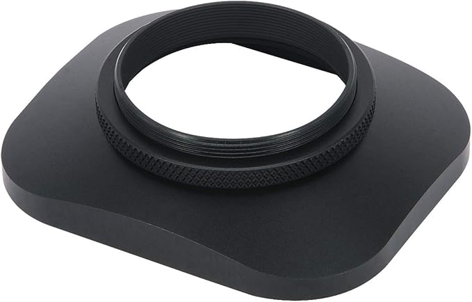 Haoge LH-B39T 39mm Square Metal Screw-in Lens Hood with Cap for Fujifilm Fujinon 60mm f/2.4 XF60mmF2.4 R Macro, Fuji 27mm f/2.8 XF27mmF2.8 Lens and Other Lens with 39mm Filter Thread Black