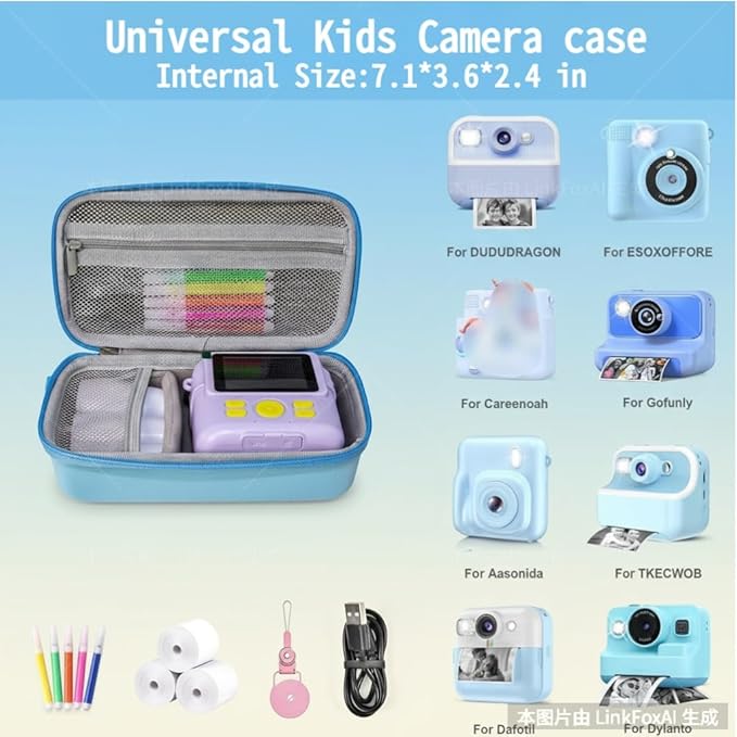 CltrCr Universal Kids Camera Case,for ESOXOFFORE for Dylanto for Anchioo for WEEFUN for GKTZ for Amzelas for Mafiti Instant Print Camera for Kids, Film Camera Storage Holder Organizer Bag (Case Only)
