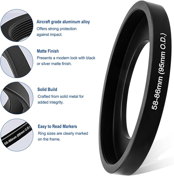 Lens Adapter,Matte Box Adapter Rings,Step up Ring for 95mm OD Matte Box