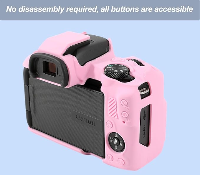Pocoukate Case for Canon EOS R50 Camera, Soft Silicone Protective Cover Skin with EOS R50 Screen Protector Accessories for EOS R50 Mirrorless Camera Silicone Case - Pink