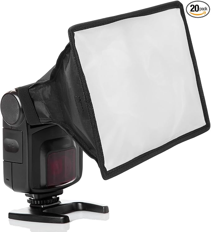 PATIKIL 8" x 12" Flash Diffuser Light SoftBox, 2Pcs Universal Collapsible Flash Diffuser with Storage Pouch for SB-5000 SB-700 SB-300 SB-900 SB-910 SB-600 SB-4, Black