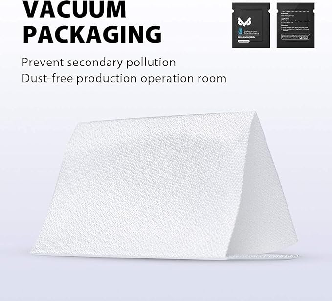 VSGO 20pcs Microfiber Camera Cleaning Cloths, Durable Double-Sided Lens Cloths, Vacuum Packed, Compatible with Camera Lenses, Glasses, Phones, iPads & LCD Screens